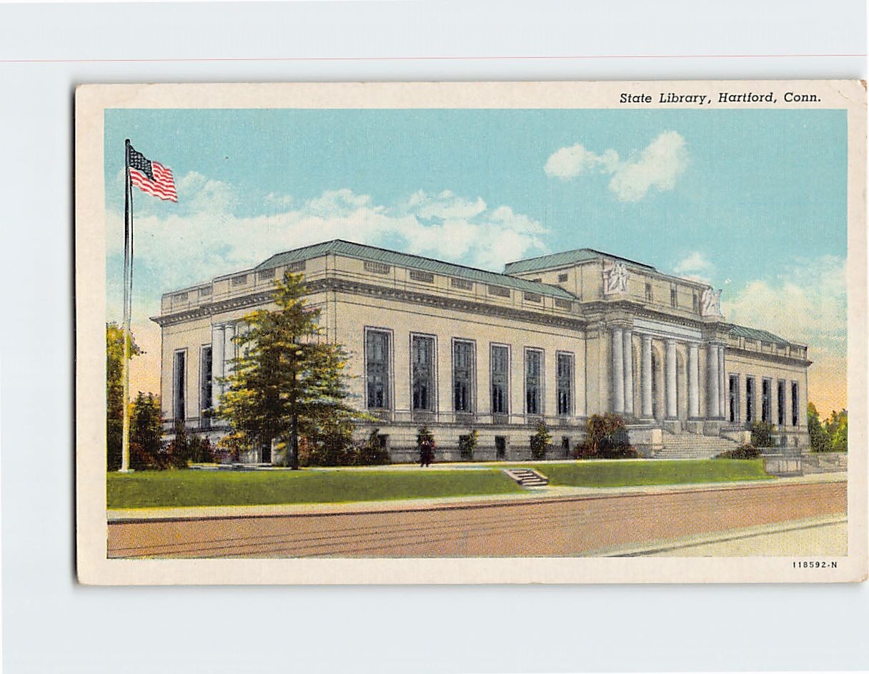 Postcard State Library Hartford Connecticut USA