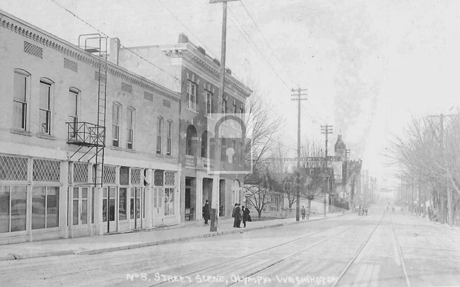 Street View Trolley Car Tracks Olympia Washington WA – Reprint