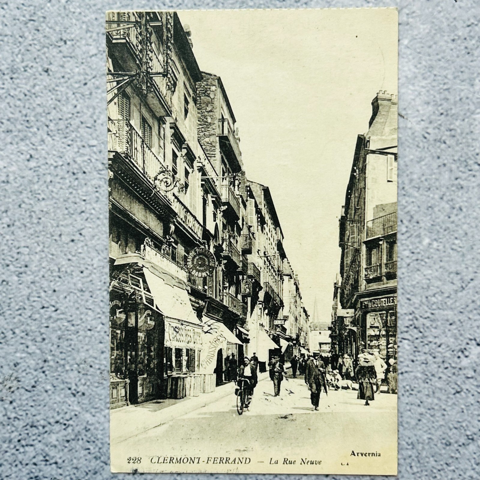 Clermont Ferrand La Rue Neuve Arvenia City Postcard Stamped US Military Postal