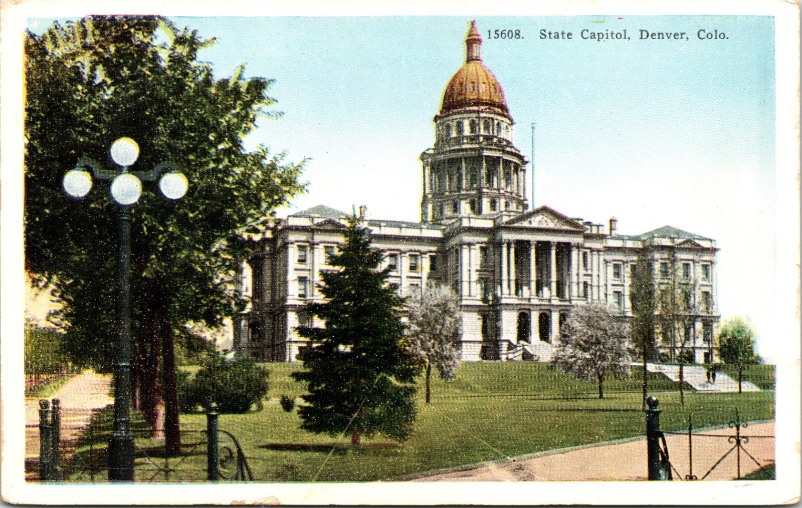 4 Lot Postcard State Capitol North Dakota Kansas Colorado California Flowers