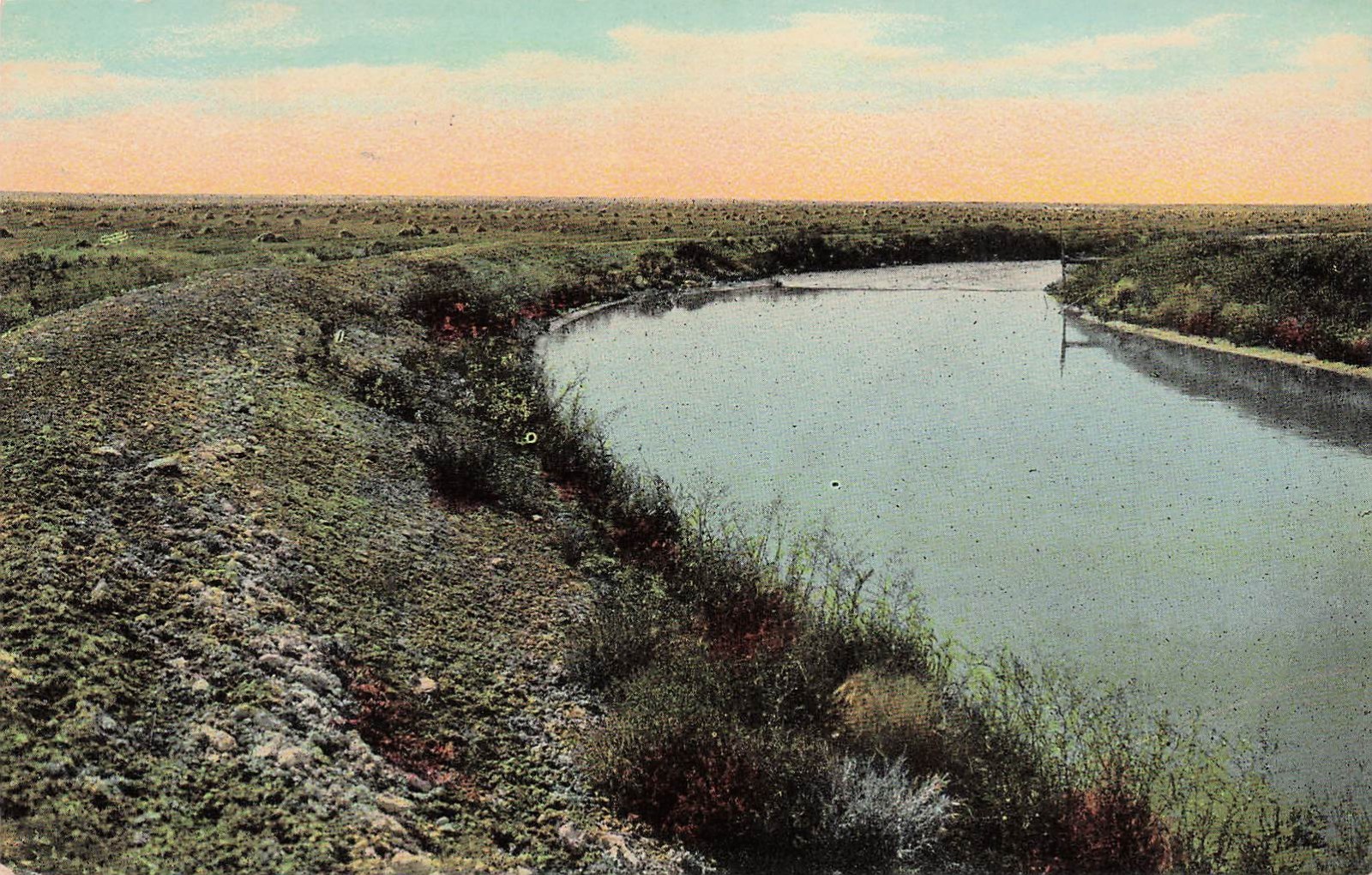 Richmond California CA Canal Levee Irrigation System Early 1900 Vtg Postcard K17