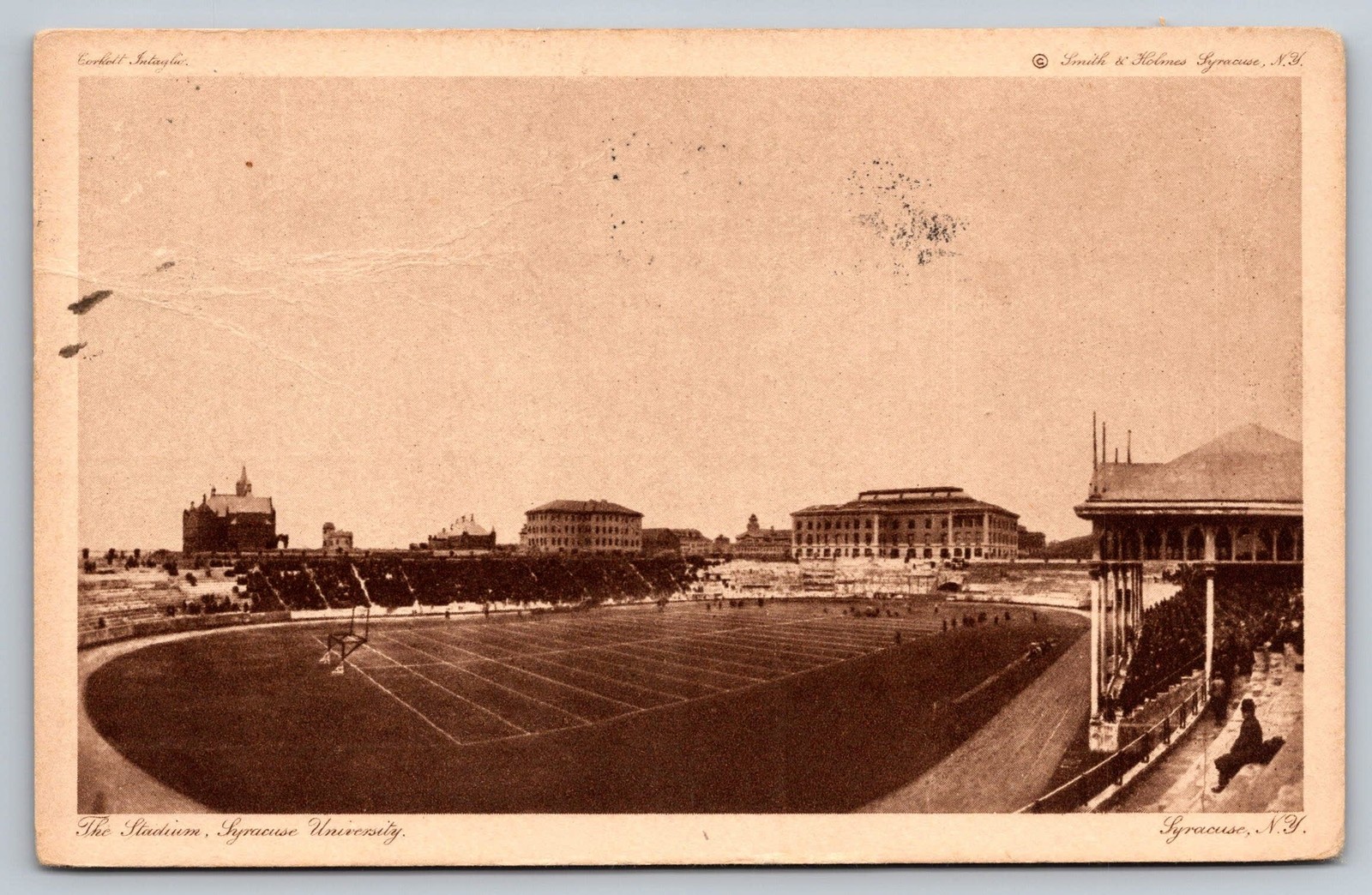Syracuse University NY Vintage Postcard stadium New York early 20th century 1910