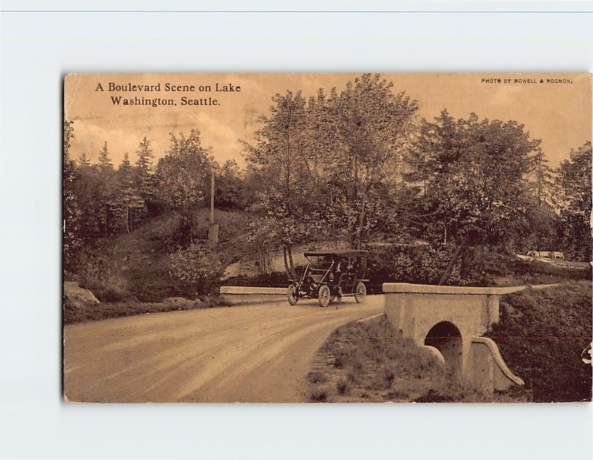Postcard Boulevard Scene Lake Seattle Washington USA