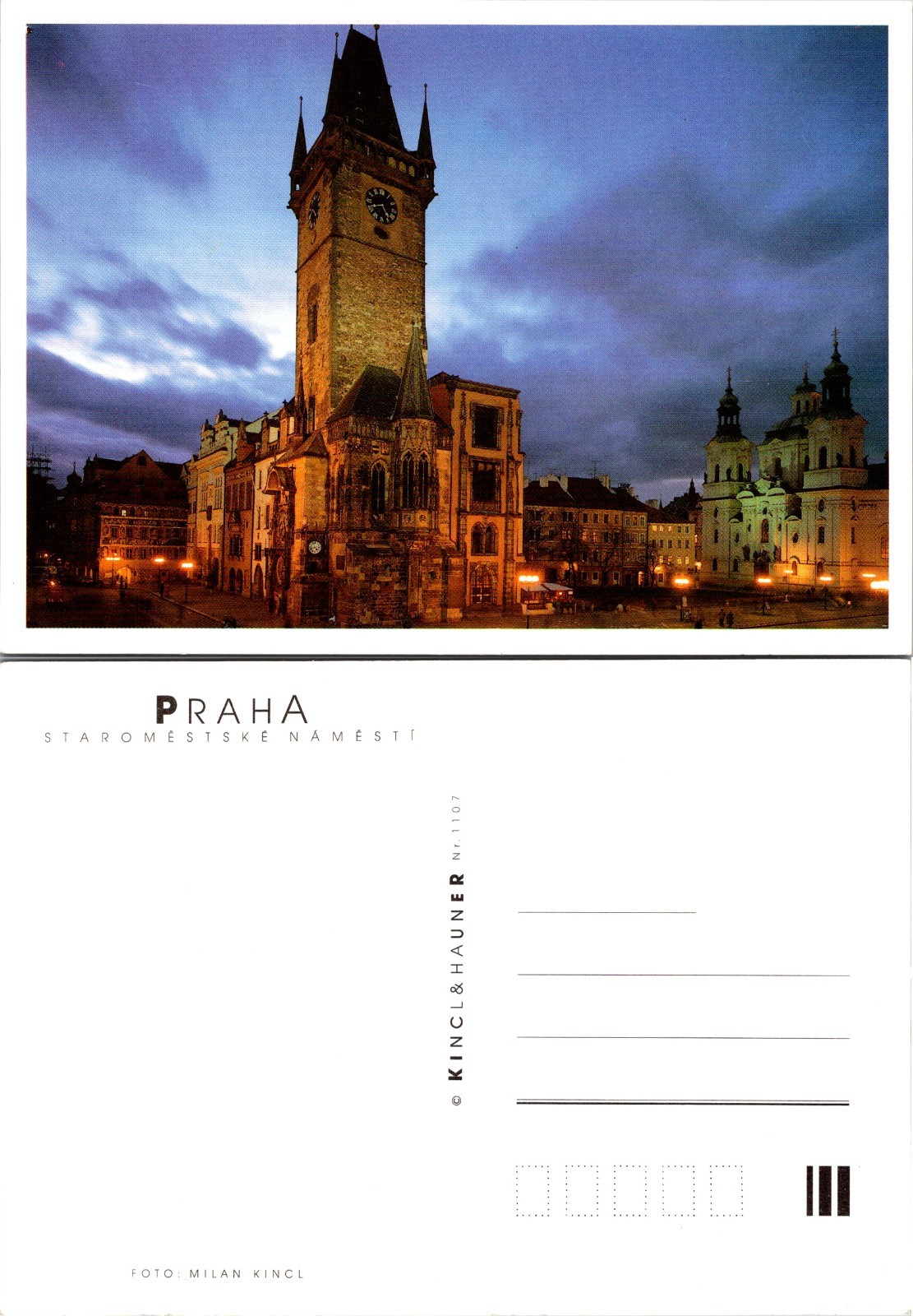 Europe Czech Republic Prague Old Town Hall Gothic Tower Clock Postcard