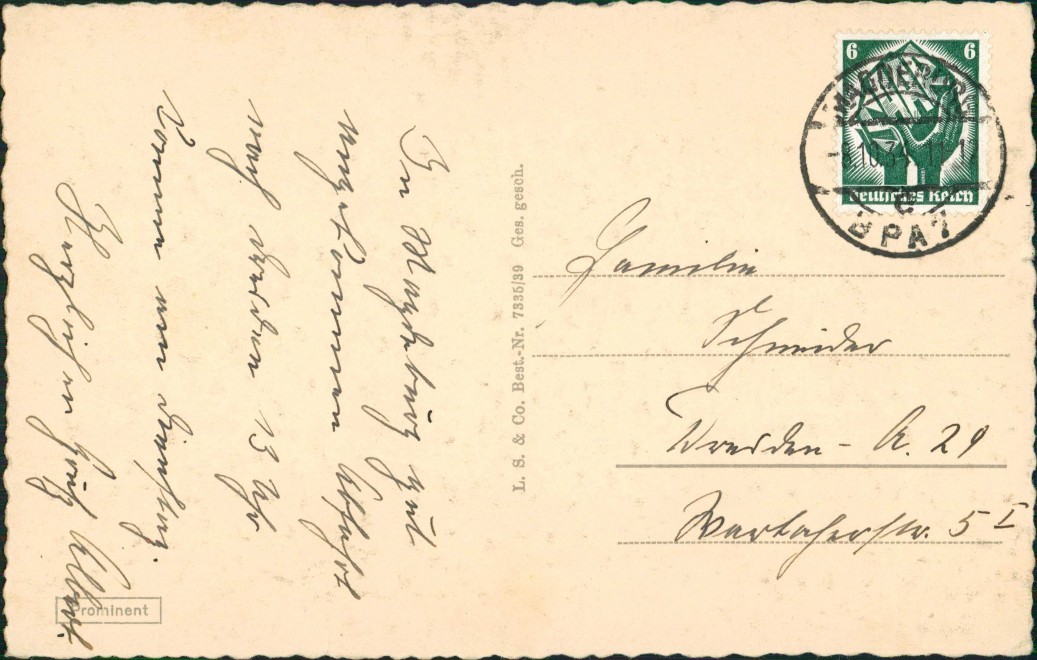 Postcard Magdeburg Hasselbachplatz street 1938