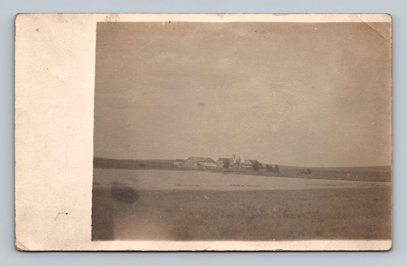 Midwest Prairie Farm Homestead Rural Landscape Outbuildings RPPC VTG Postcard
