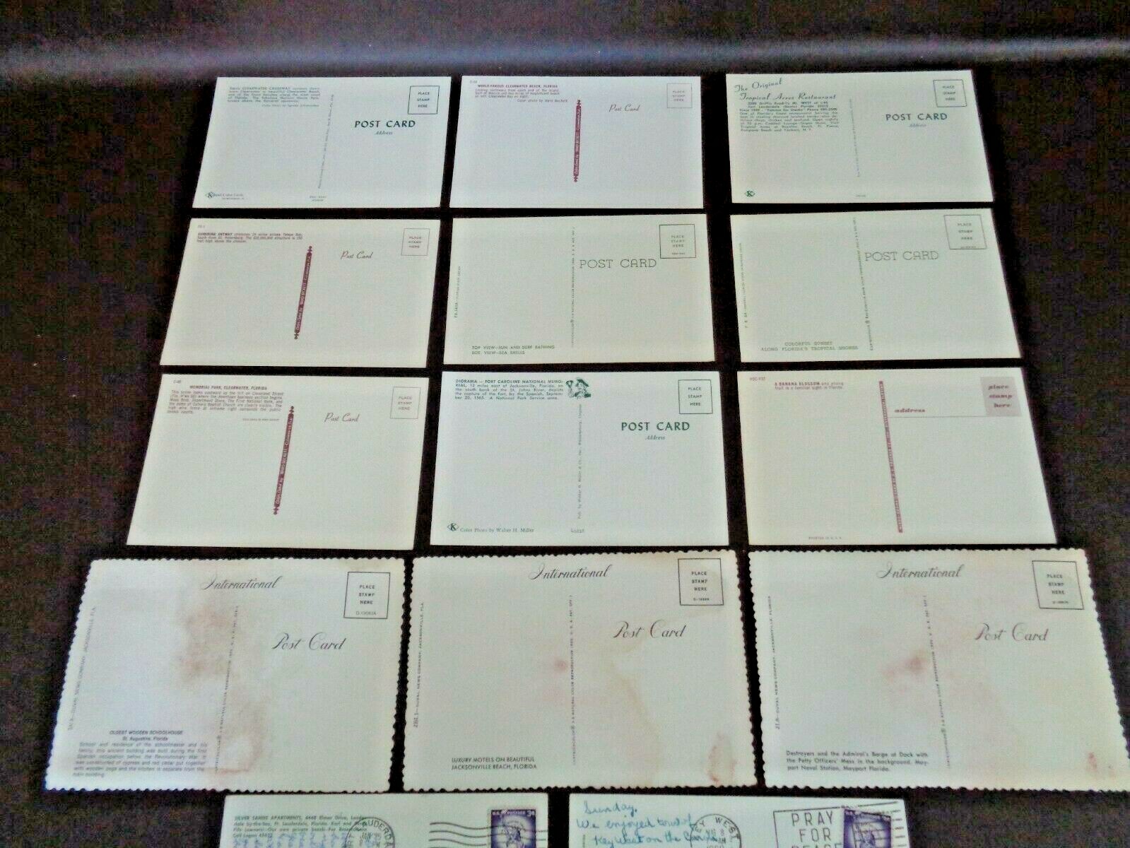 Assortment Of 14 Vintage Florida Souvenir Postcards