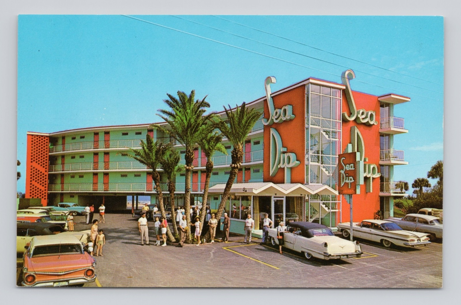 Postcard Sea Dip Motel and Apartments, Daytona Beach FL ~ Unposted