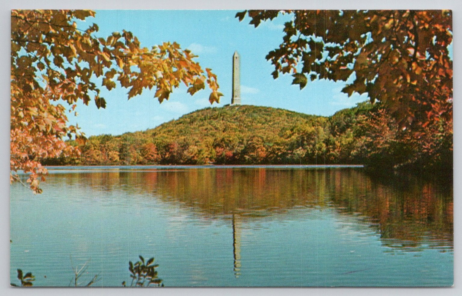High Point Monument NJ Postcard Lake Marcia Autumn 1975 The Scheller Co.