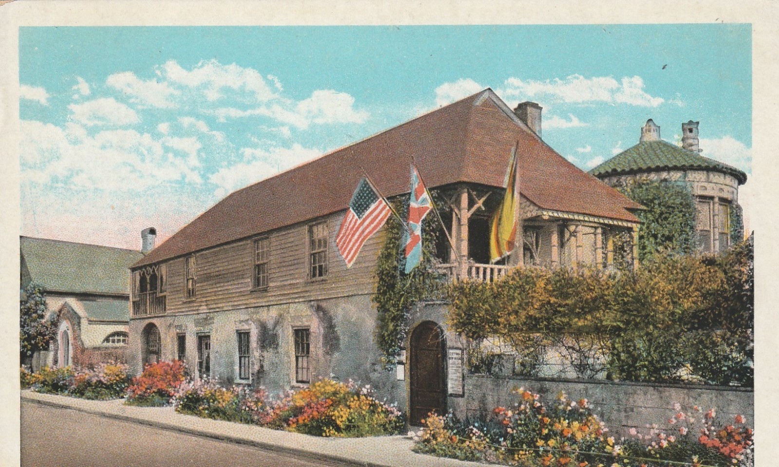 Vintage Oldest House St. Francis St. St. Augustine Florida Postcard A 6504