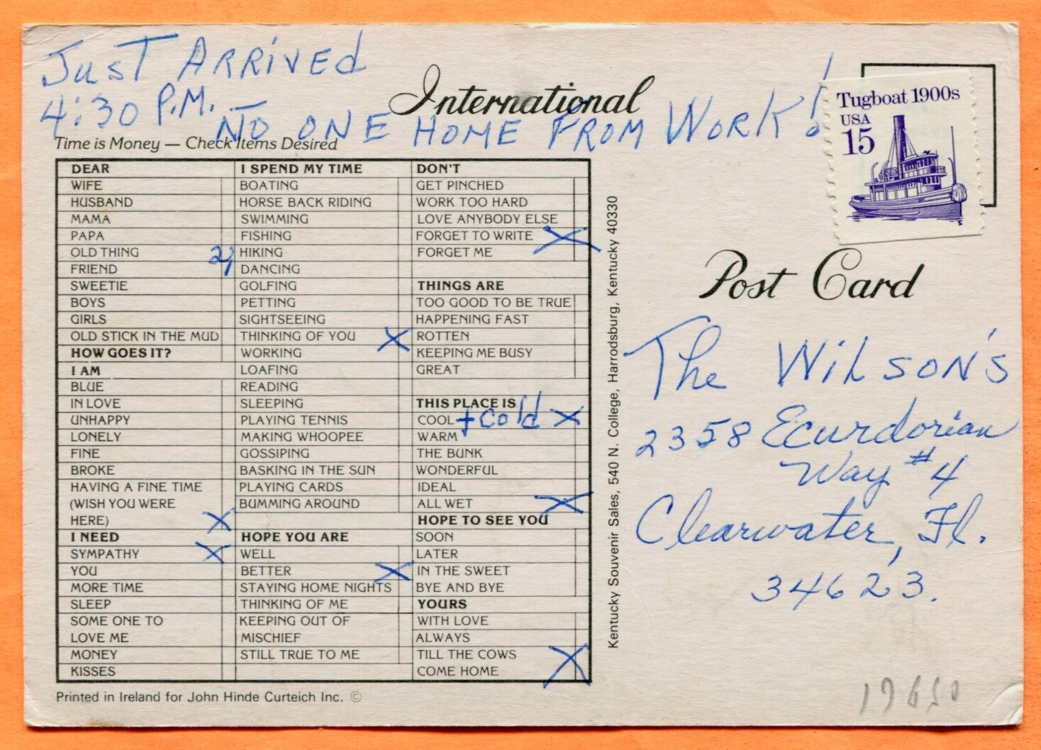 Kentucky Generic Postcard circa 1988 by John Hinde Curteich Inc.