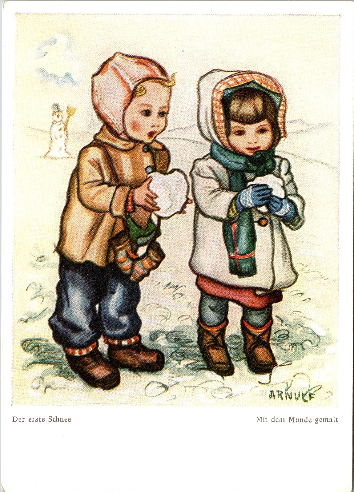 The First Snow Arnulf Painting Artist Card Germany Postcard