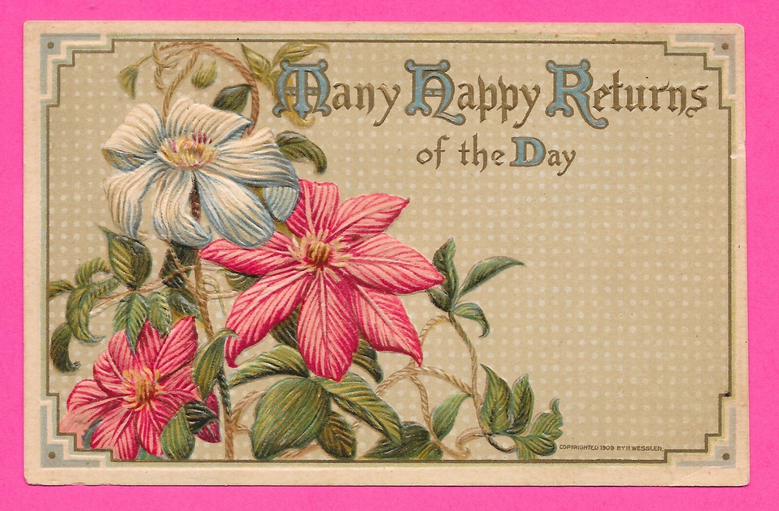 Many Happy Returns of the Day – Posted 1911 Central SC – Postcard