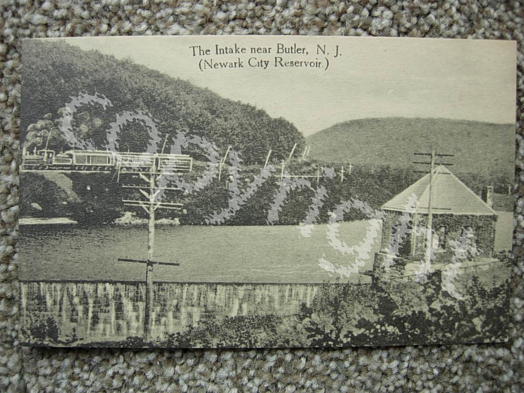BUTLER NJ-INTAKE-NEWARK CITY RESERVOIR-RAILROAD TRAIN-MORRIS COUNTY NEW JERSEY