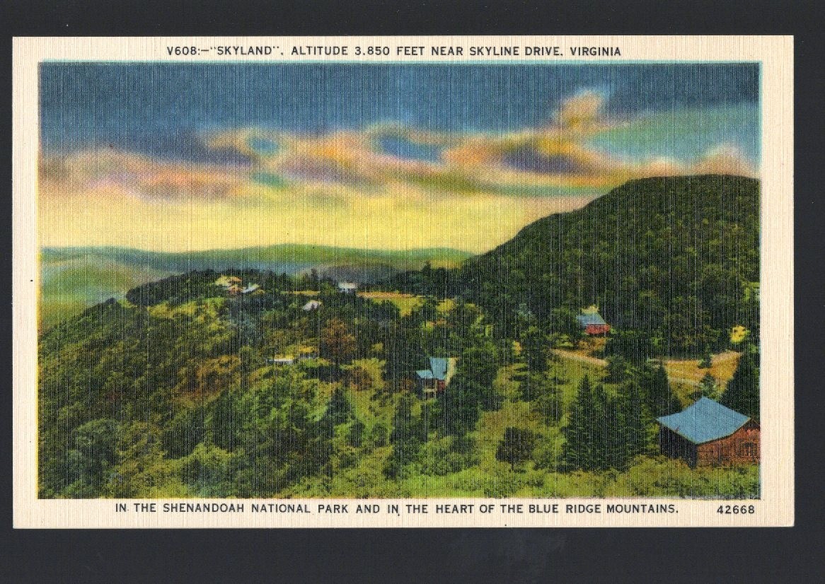 c1940 Skyland Skyline Drive Shenandoah National Park VA Linen Postcard V608