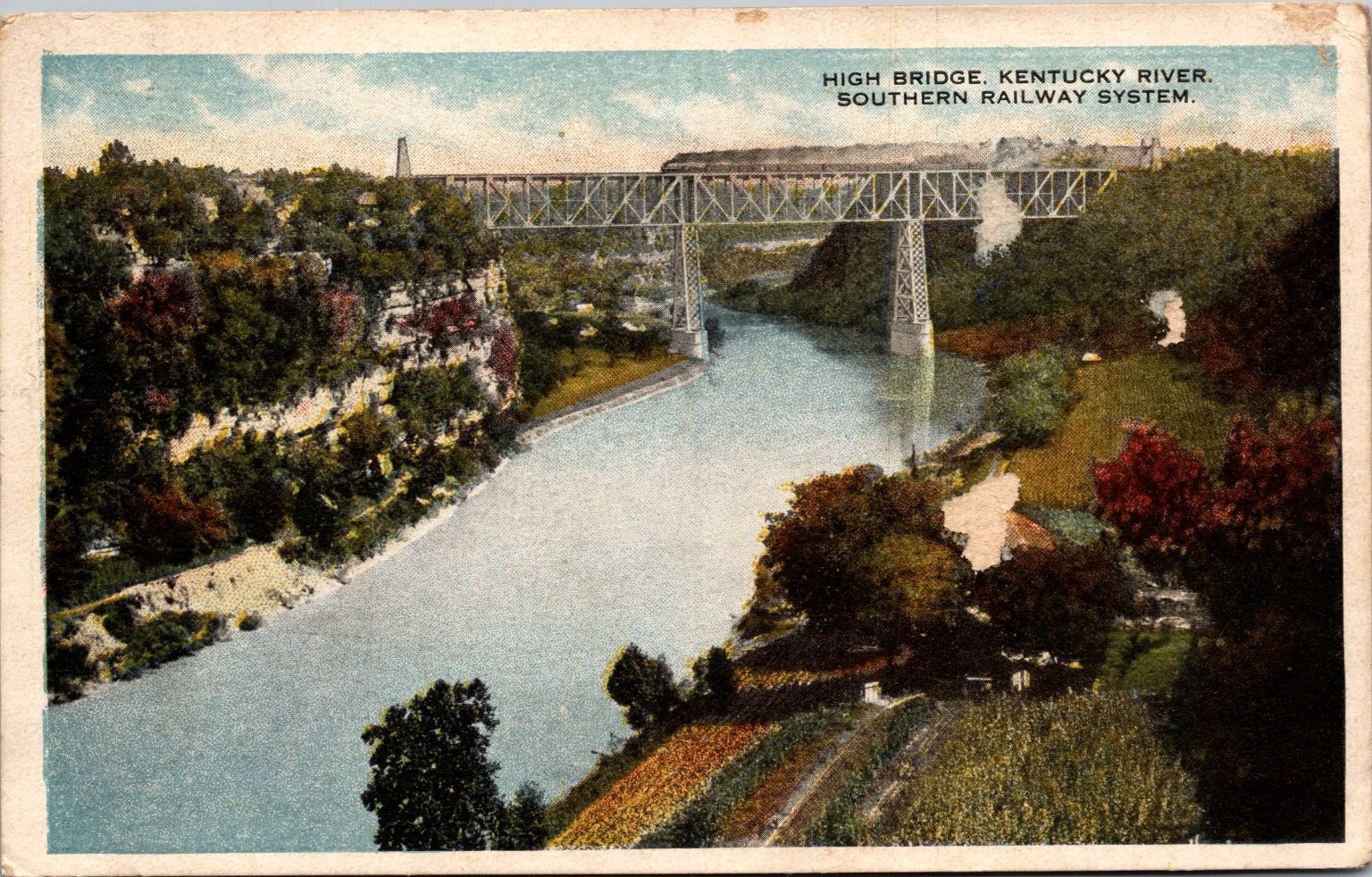 High Bridge Kentucky River Southern Railway 1908 Postcard Jacksonville FL