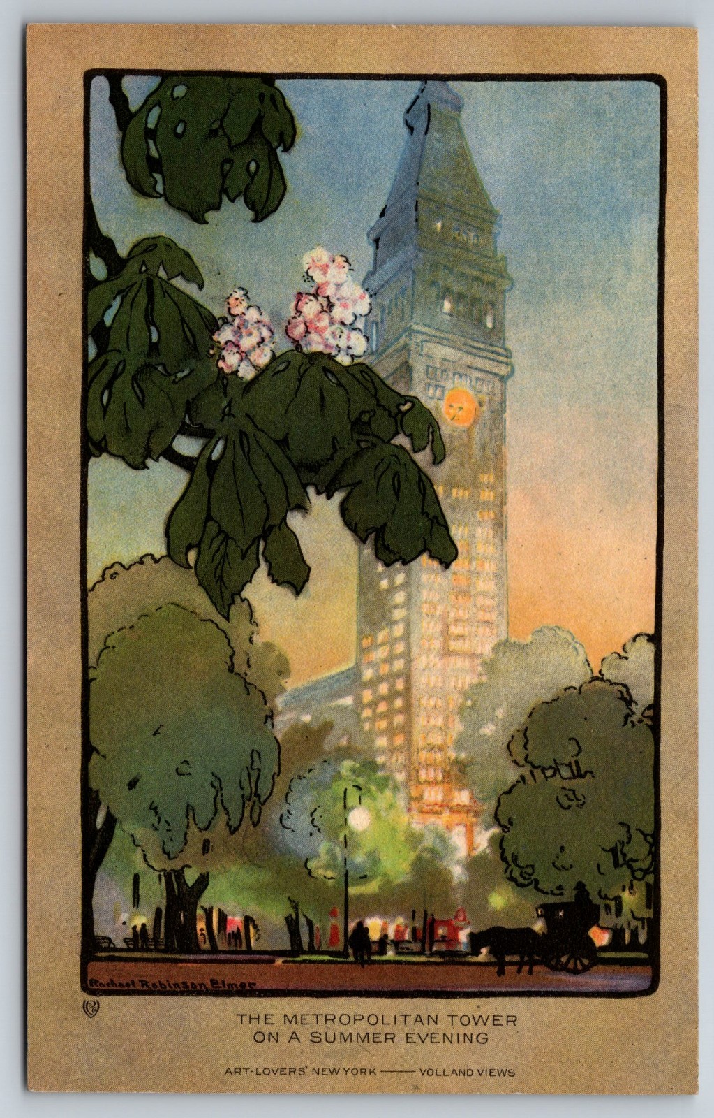 New York 1914 Metropolitan Tower Antique Postcard by Racheal Robinson Elmer NYC