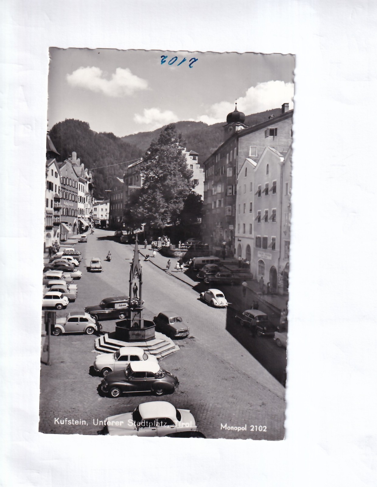 G2174 Kufstein in Tyrol Postcard Photo Town Square Car Details