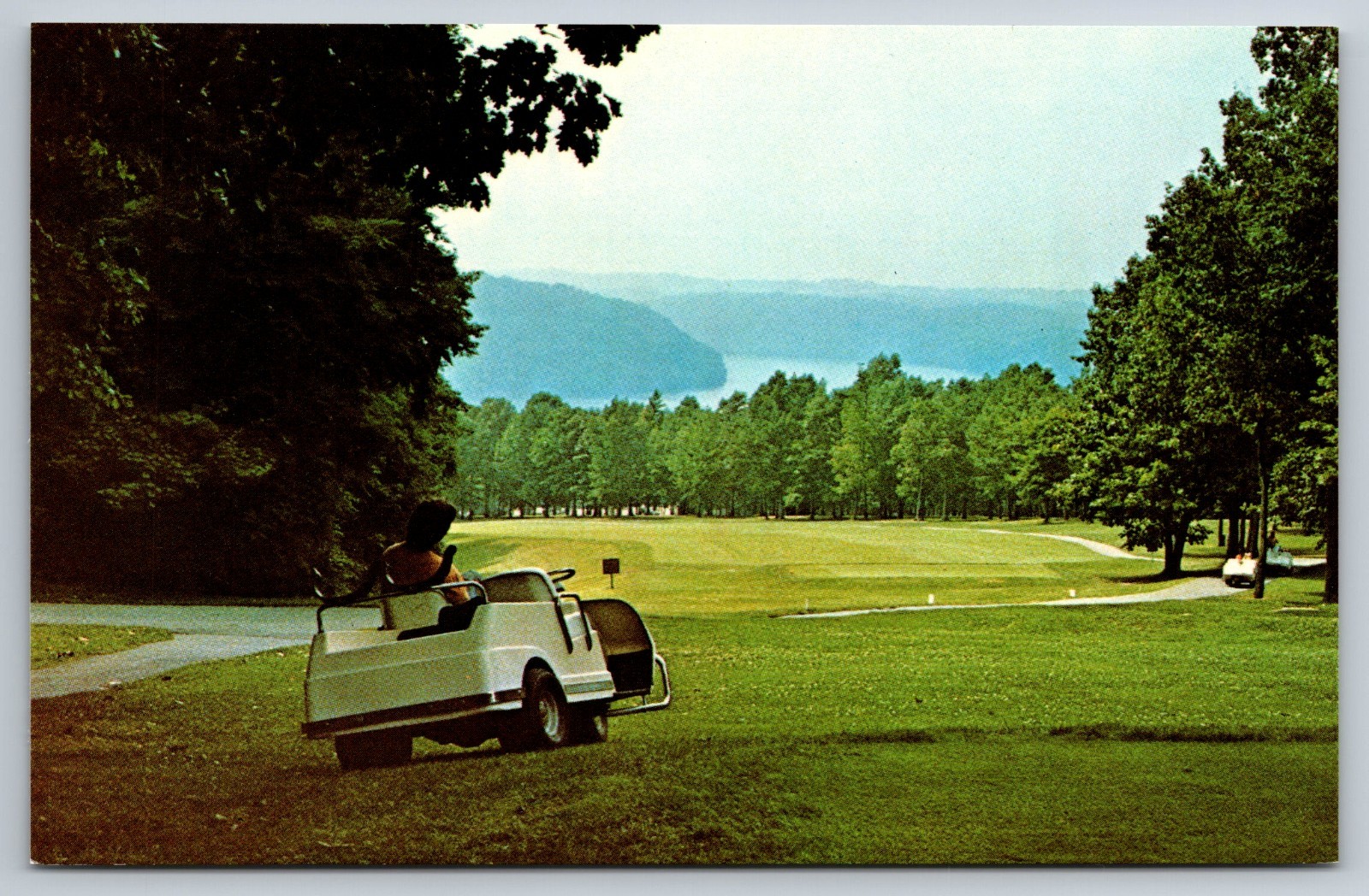 Morgantown W Virgina Lakeview Country Club Golf Cart Vintage Postcard Unused