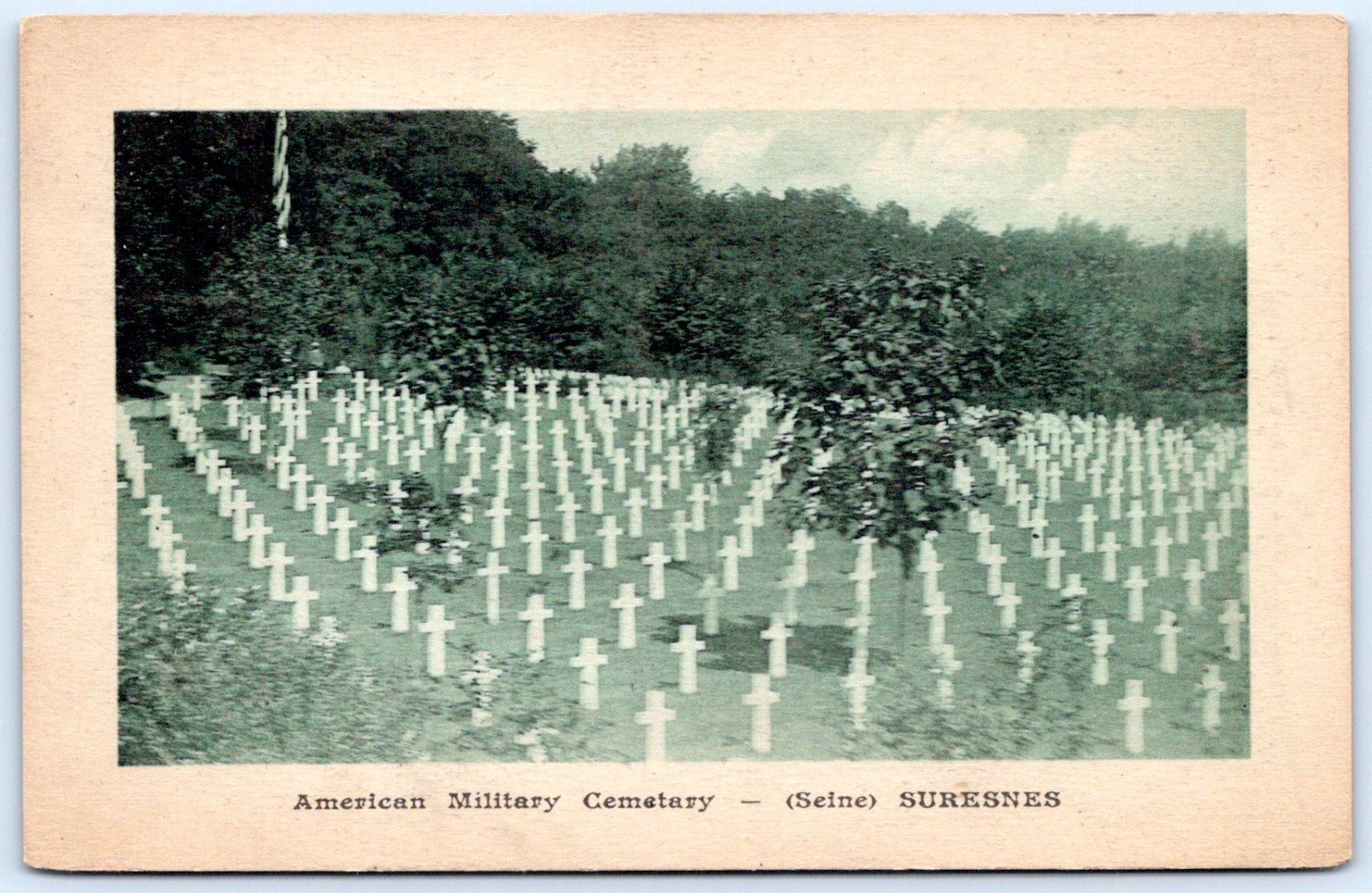 Postcard France American Military Cemetery (Seine) Suresnes Tucks C226