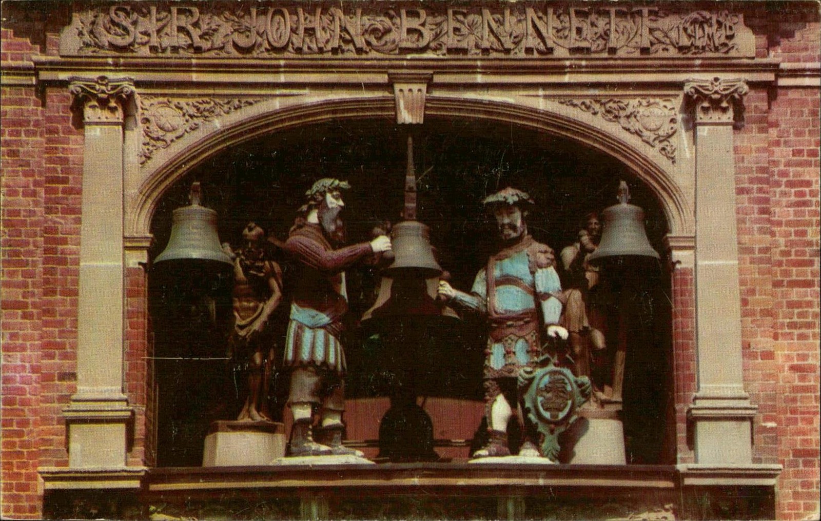 Vintage Gog And Magog Greenfield Village Dearborn MI Postcard Unposted