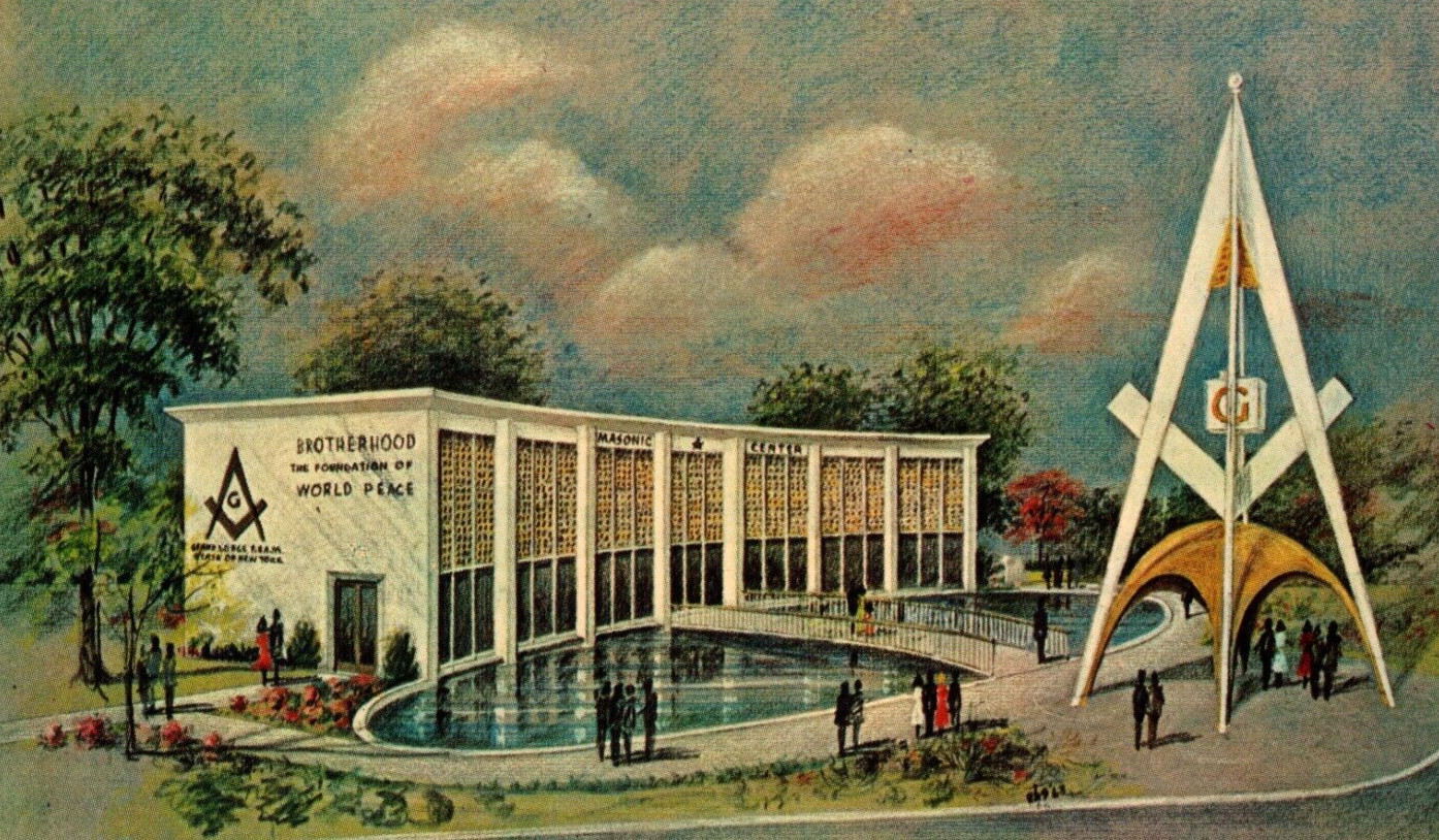 c1964 Masonic Brotherhood Center New York World’s Fair VINTAGE Postcard