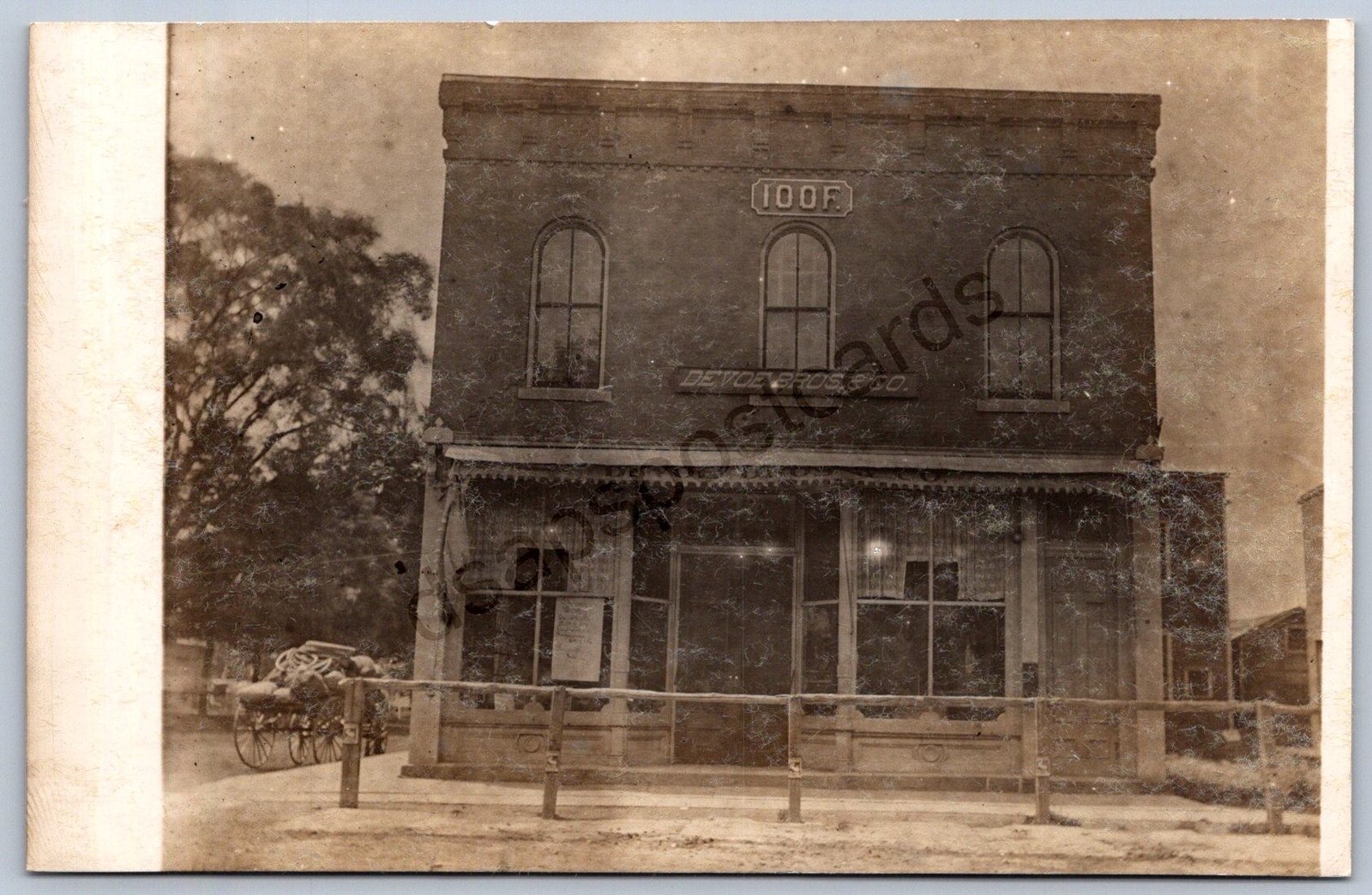 K17/ Orwell Ohio RPPC Postcard c1910 I.O.O.F. Devoe Brothers Store 426