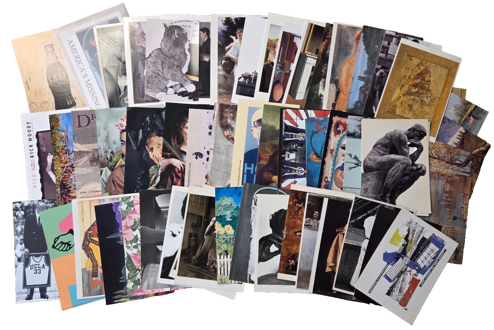 Mixed lot of 55+ vintage postcards art photography culture themed unposted blank