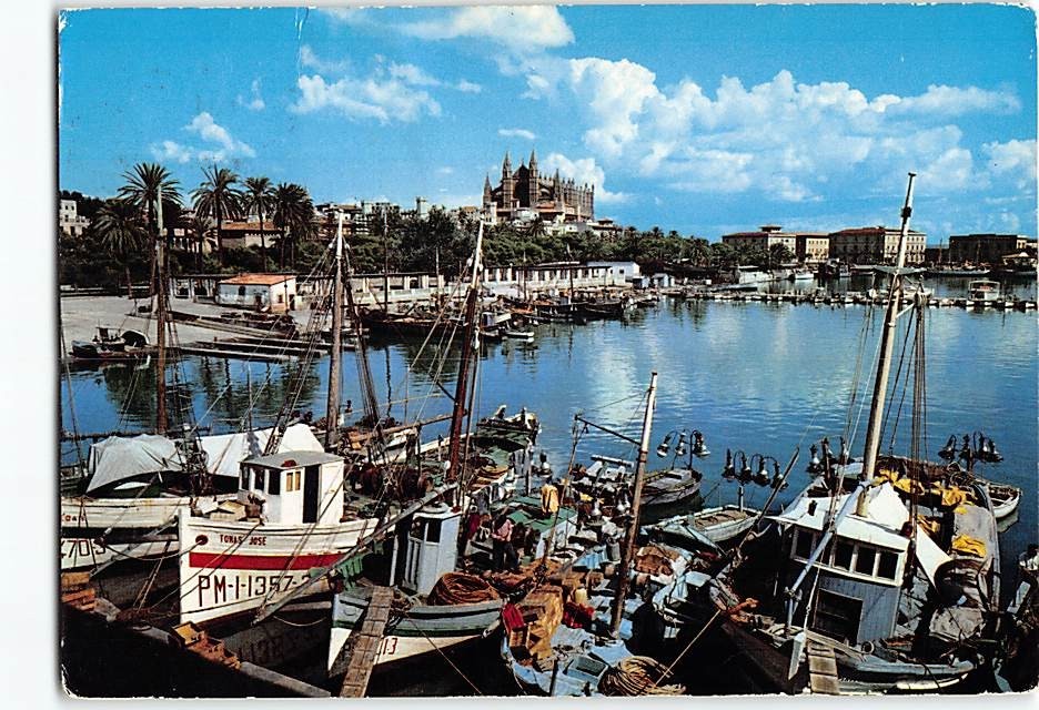 Postcard Detalle del puerto Palma Spain