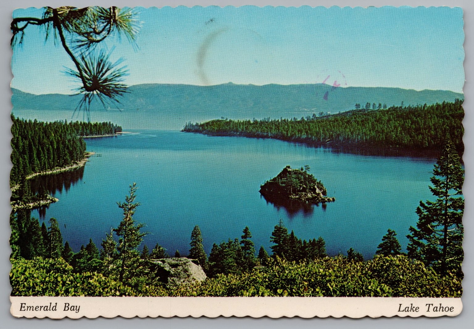 Emerald Bay Lake Tahoe Photochrome Postcard by Dexter Press 1939-Now