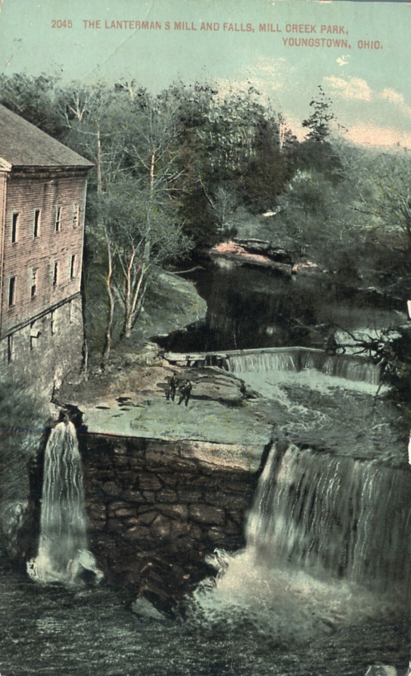 Lantermans Mill & Falls Mill Creek Park Youngstown Ohio 1910 Harry Hamm Postcard