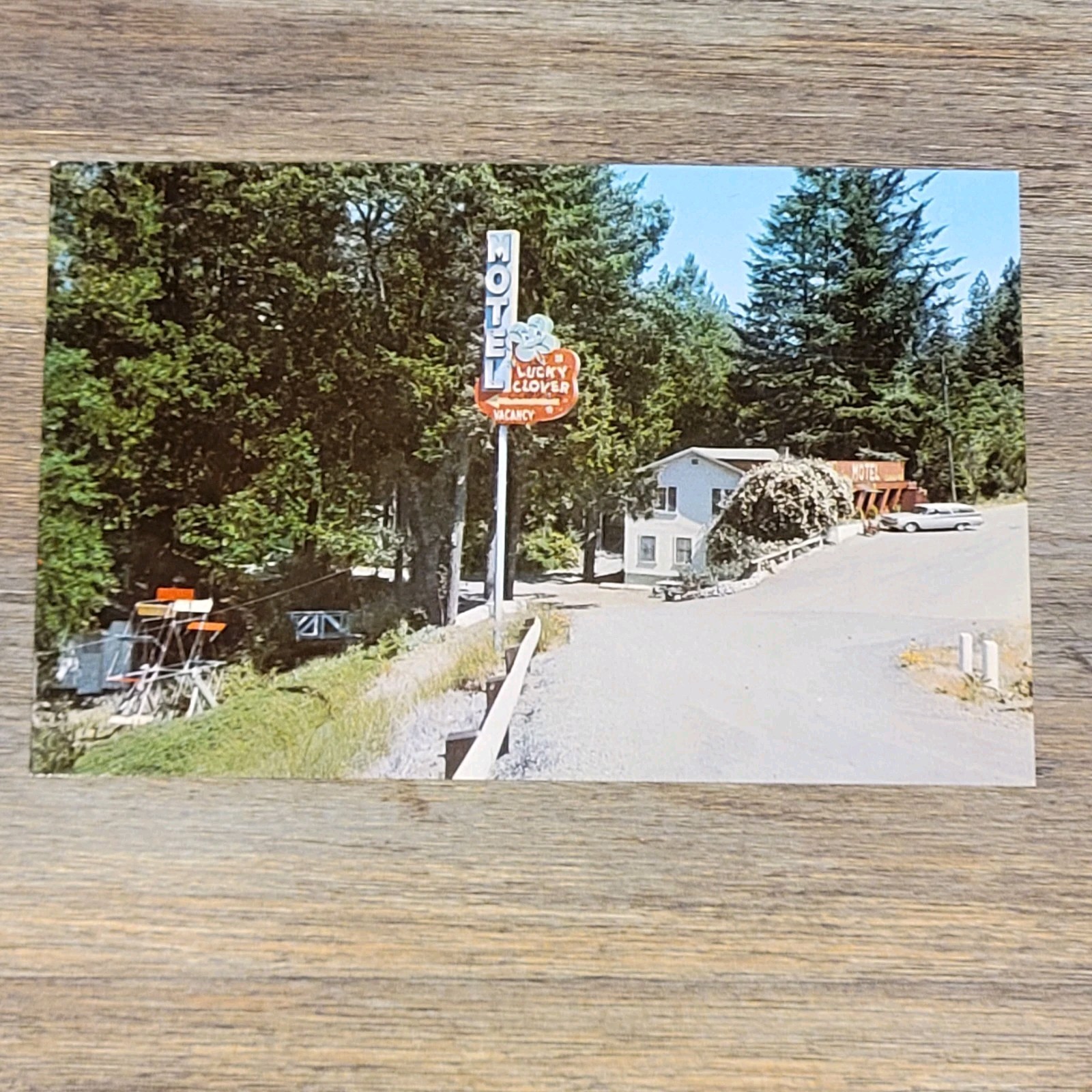 Vintage Lucky Clover Motel Cave Junction Oregon Chrome Unused Postcard