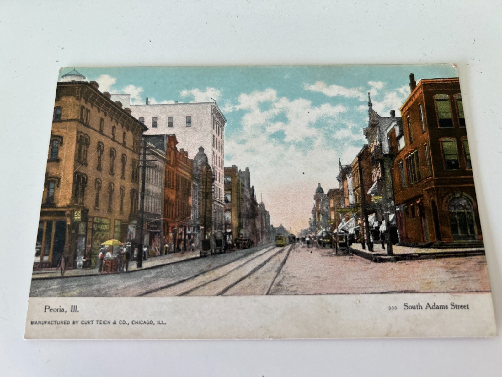 South Adams Street Peoria Illinois Postcard