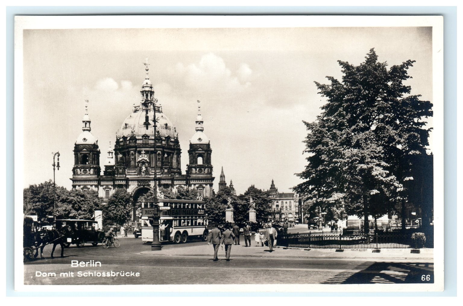 Vintage Berlin Real Photo Postcard Dom mit Schlossbrücke Historic RPPC