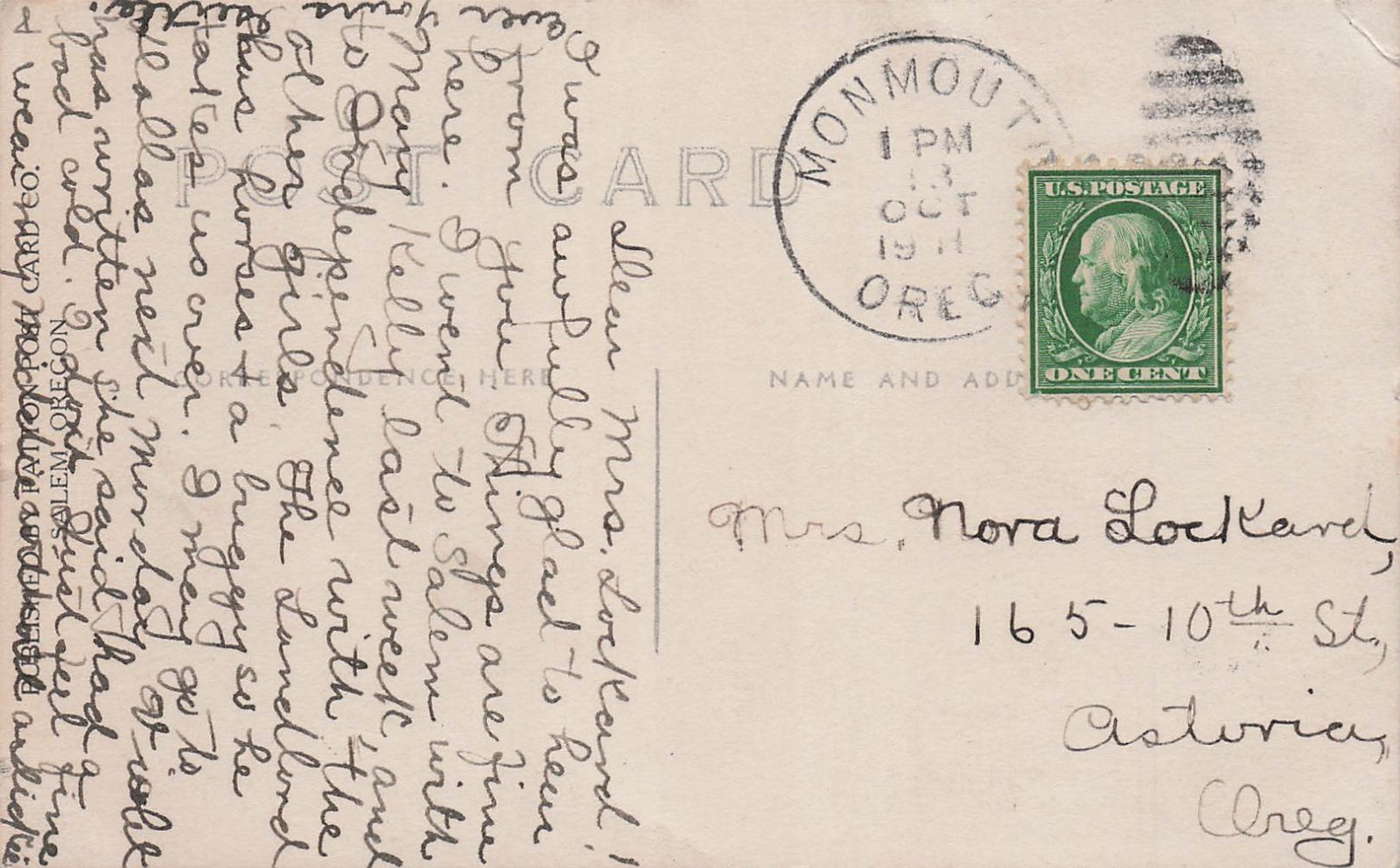 RPPC Monmouth Oregon Main Street Normal School Campus Photo Postcard K21