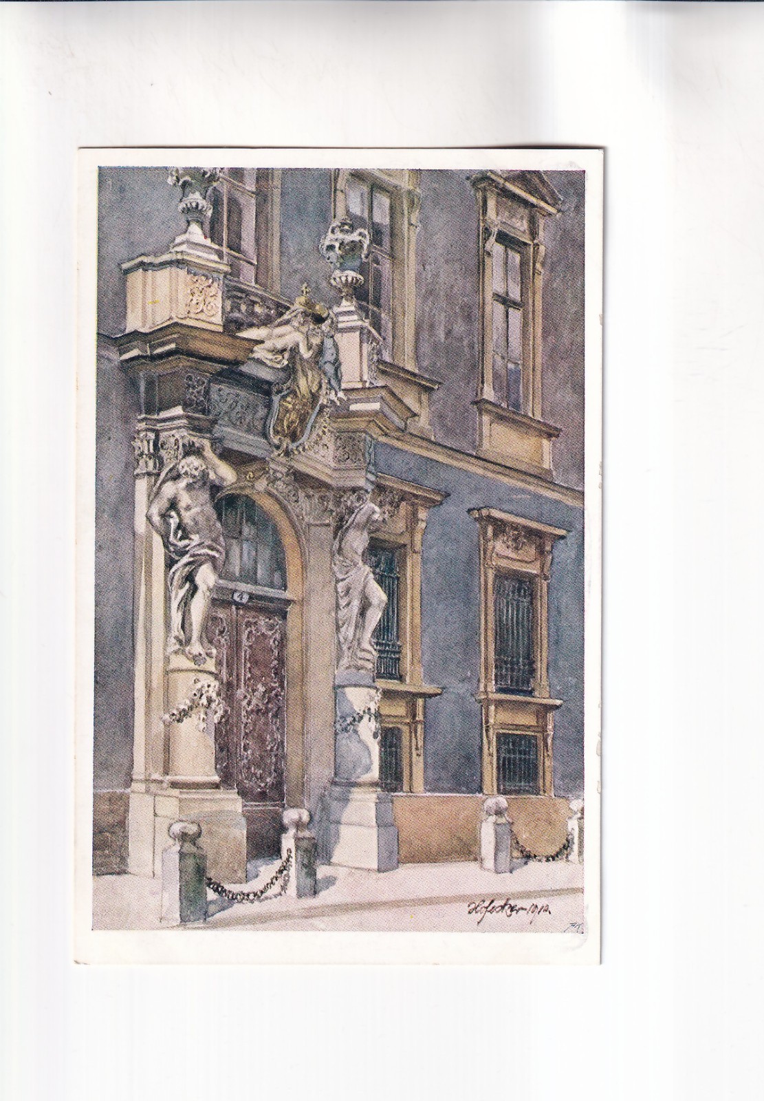 G2090 VIENNA vintage art postcard artist card HOFECKER 1910 Lichtensteinpalais