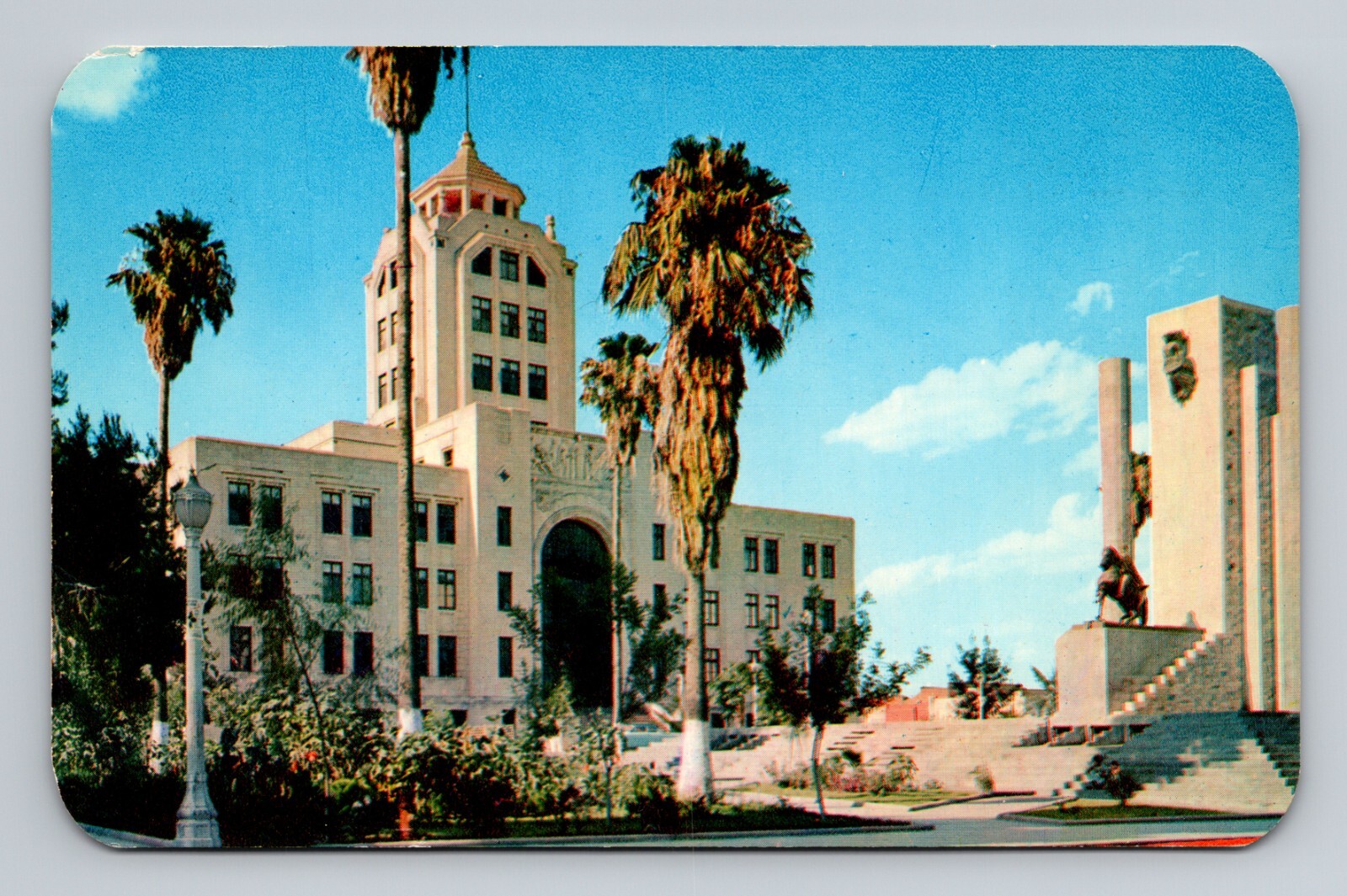 Monterrey Palacio Federal Palace Monument General Escobedo Vtg Mexico Postcard