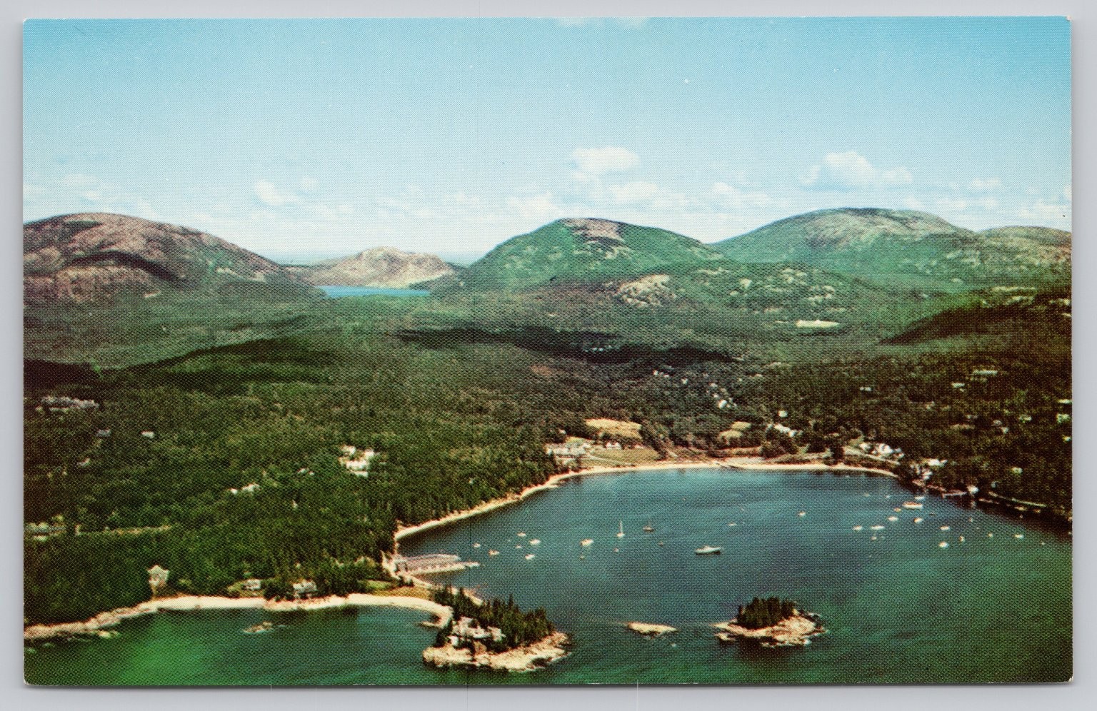 Acadia National Park Seal Harbor Photochrome Postcard Maine Coast