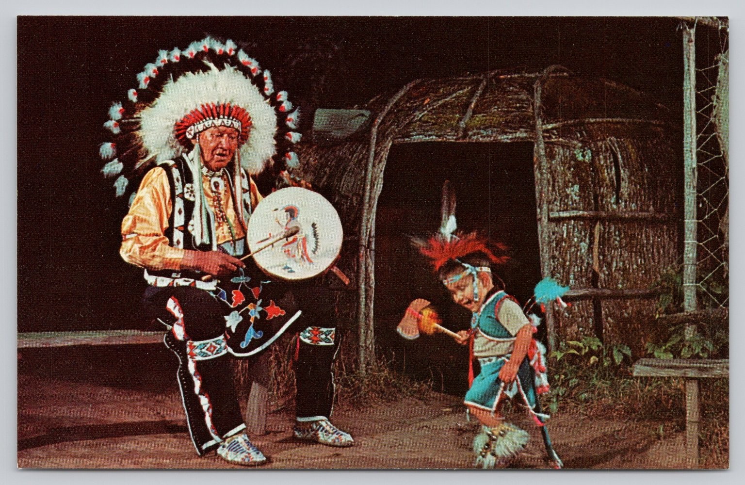 Wisconsin Dells Stand Rock Indian Ceremonial Youngest Dancer Postcard H. H