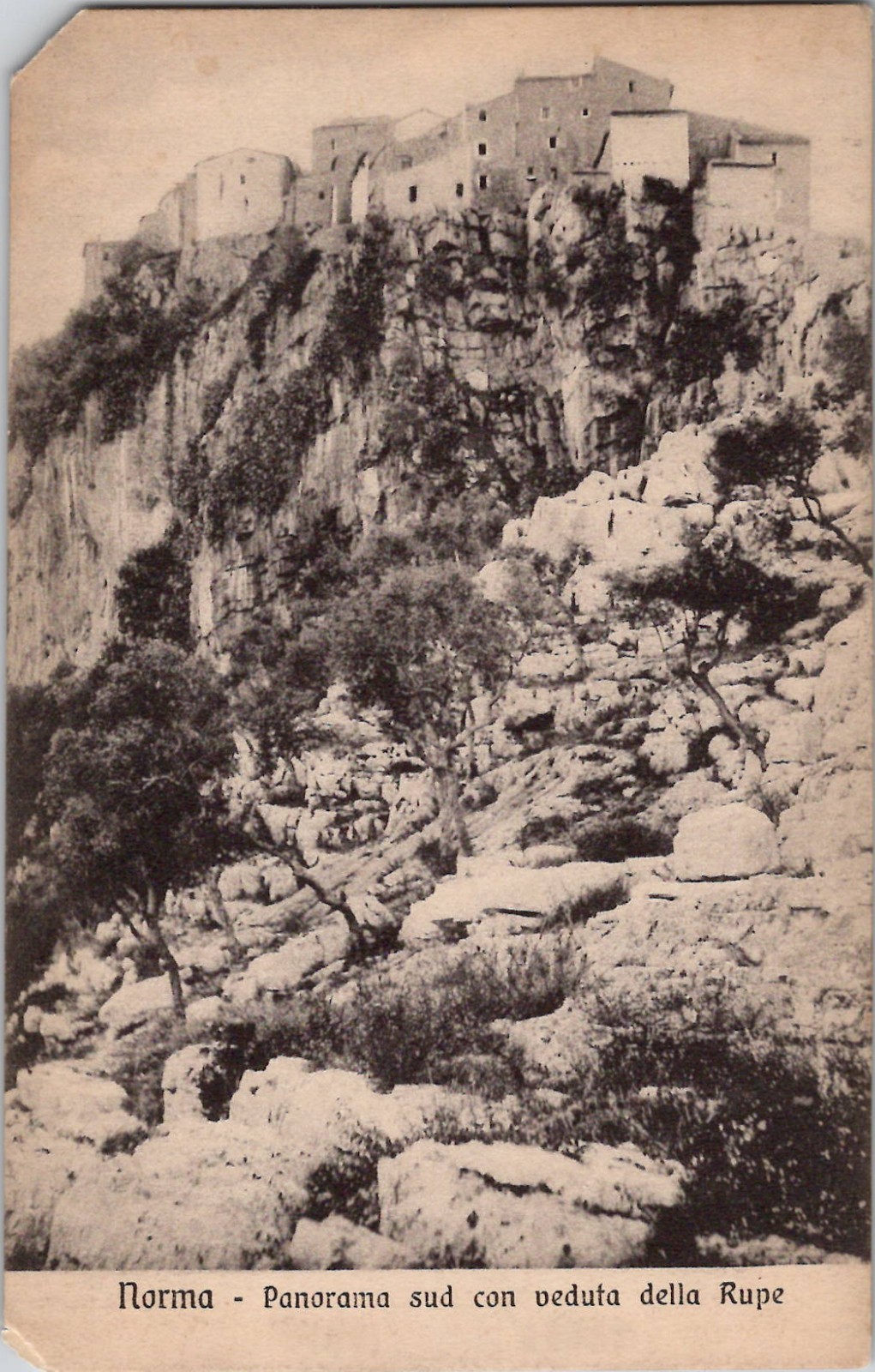 Vintage Postcard Norma Panorama sud con veduta della Rupe B&W Print Photo UNP