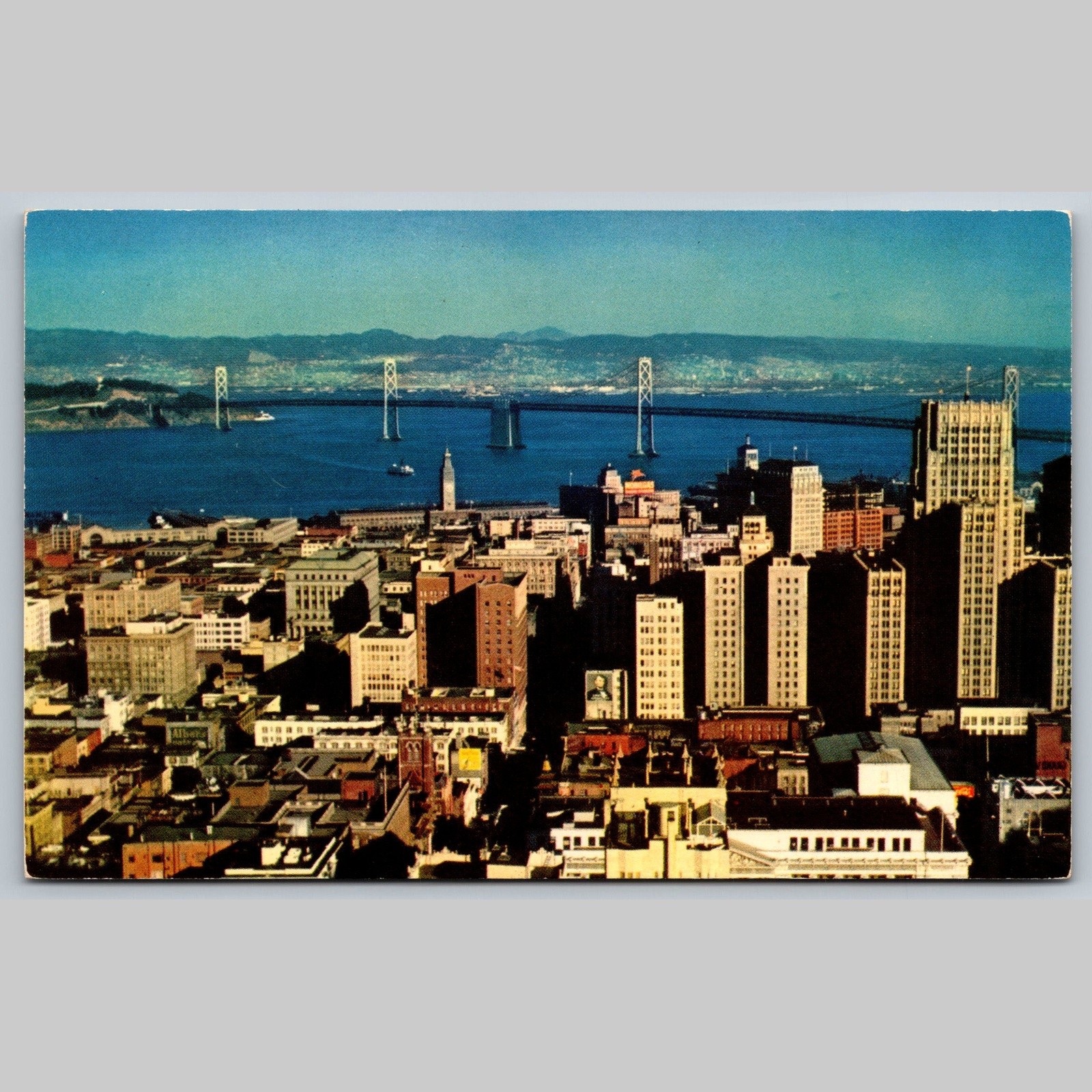 Postcard San Francisco-Oakland Bay Bridge California Architecture
