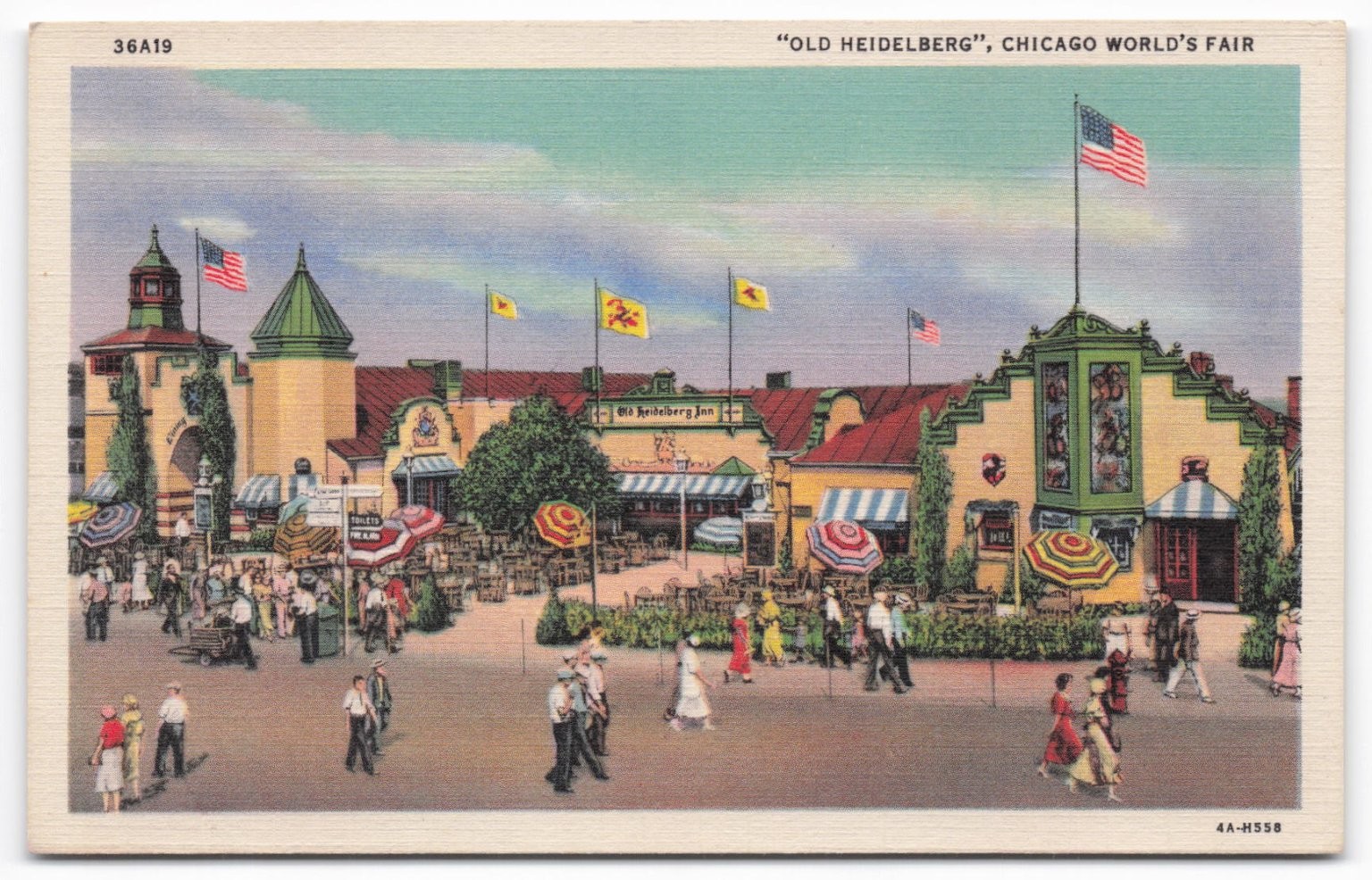 Old Heidelberg Chicago World’s Fair 1933-34 Curt Teich Linen Postcard