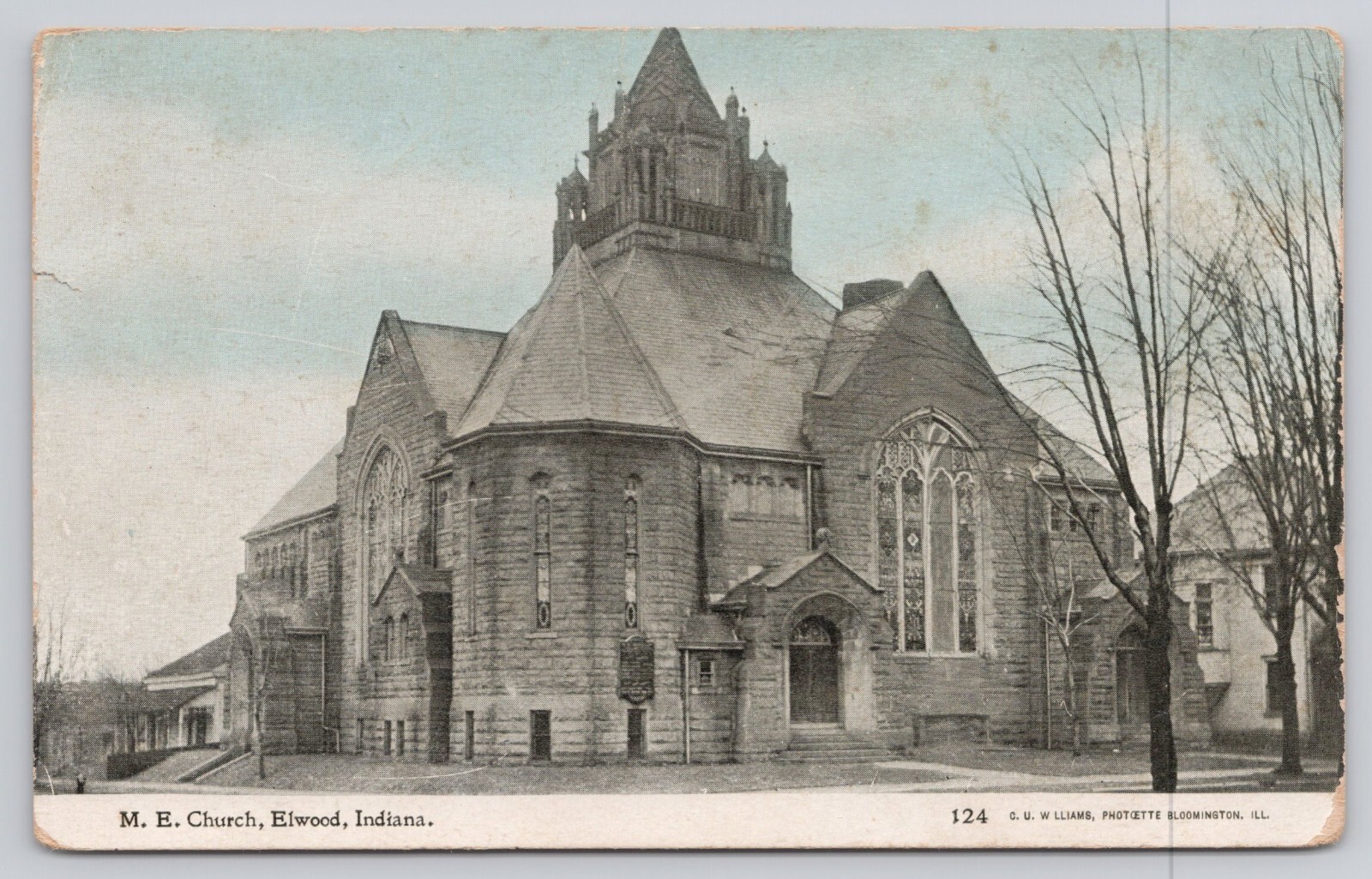 Methodist Episcopal Church Elwood Indiana IN pre-1908 Undivided Back Postcard