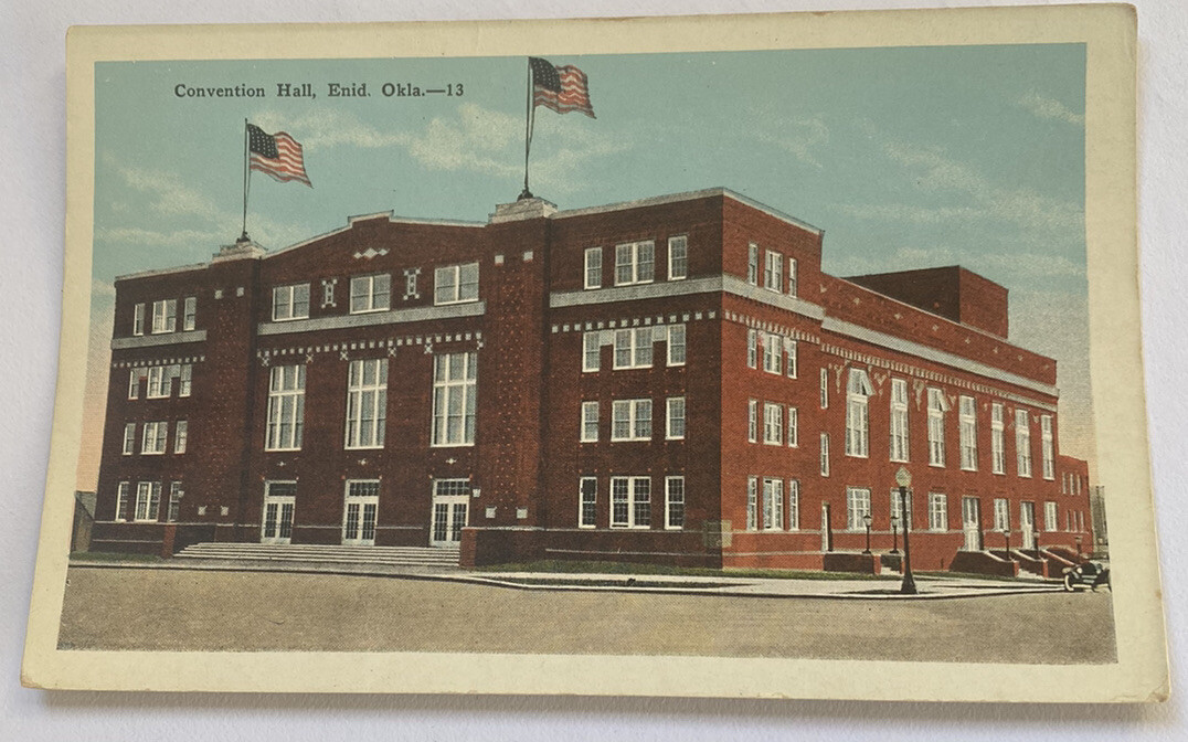 Vintage Postcard ~ Convention Hall View ~ Enid Oklahoma OK