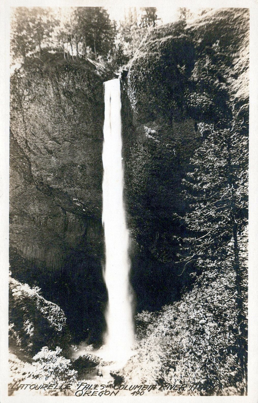 Iconic Rppc, LATOURELL FALLS, COLUMBIA RIVER HIGHWAY, OREGON, Azo 1910 to 1919