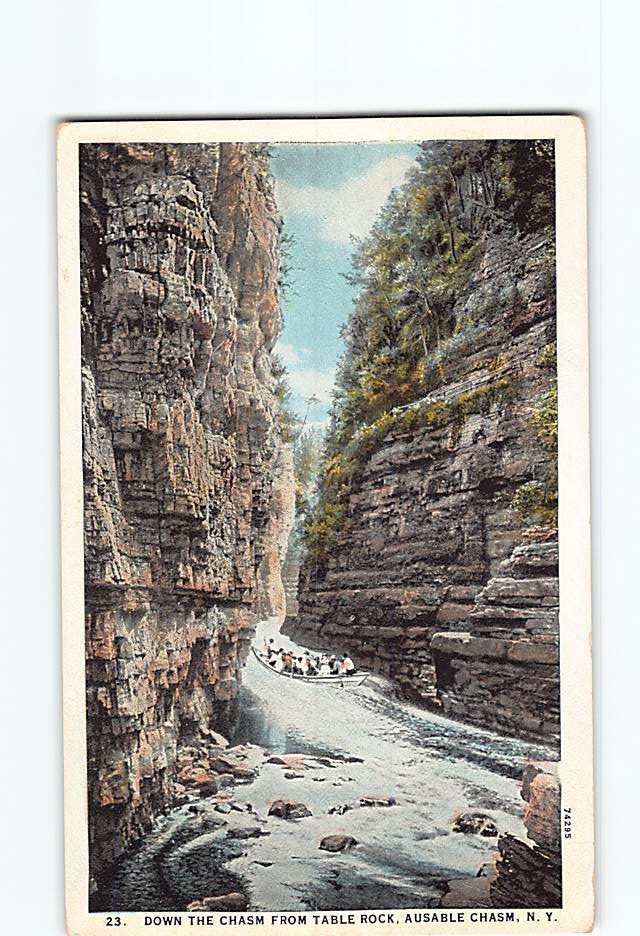 Postcard Down The Chasm From Table Rock Ausable Chasm New York USA