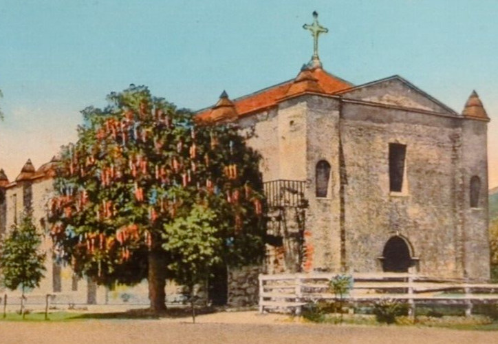 General View of San Gabriel Mission California Est 1771 VTG Souvenir Postcard