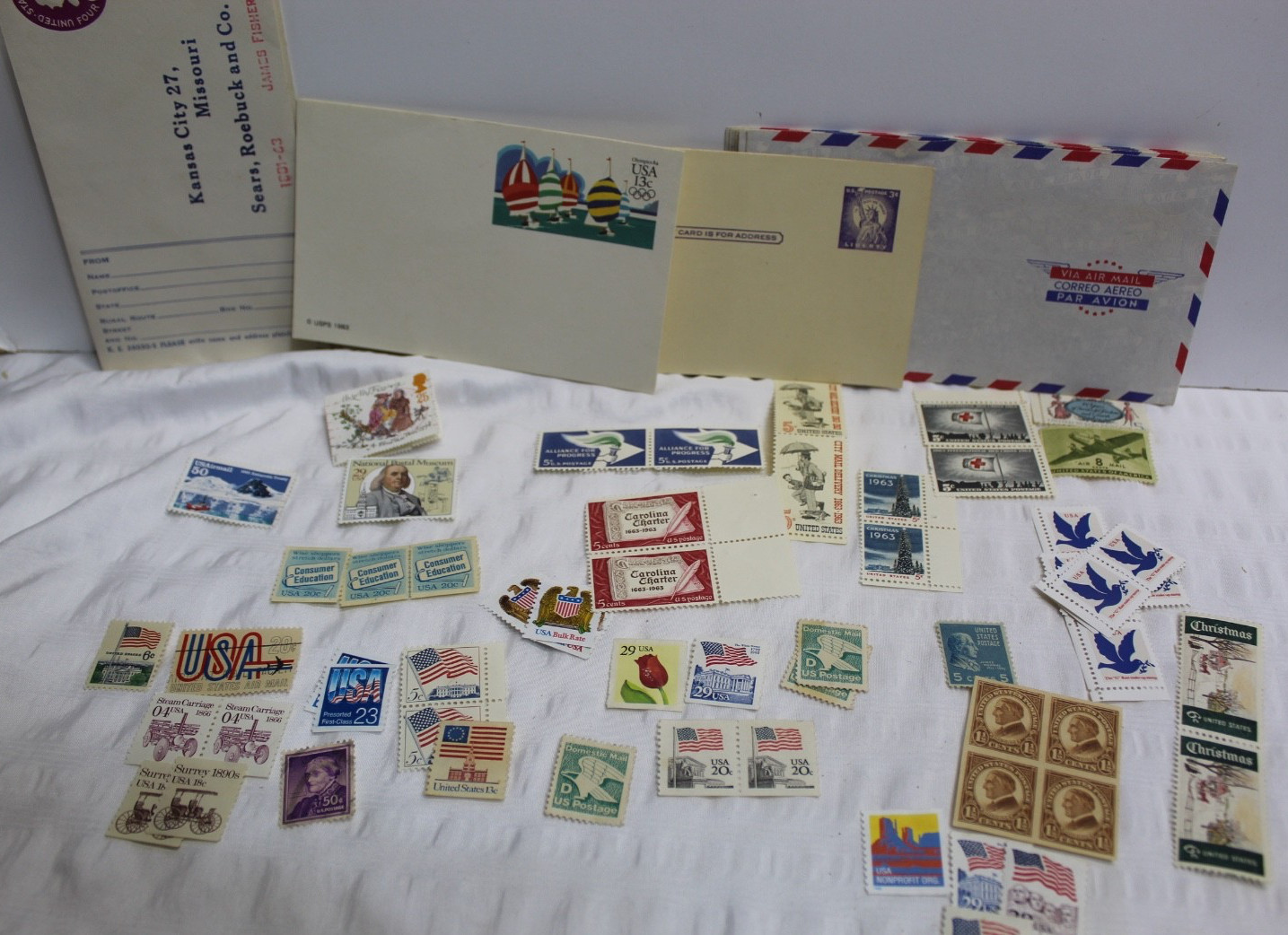 Mixed Lot of Vintage Unused Envelopes Postcards & Stamps