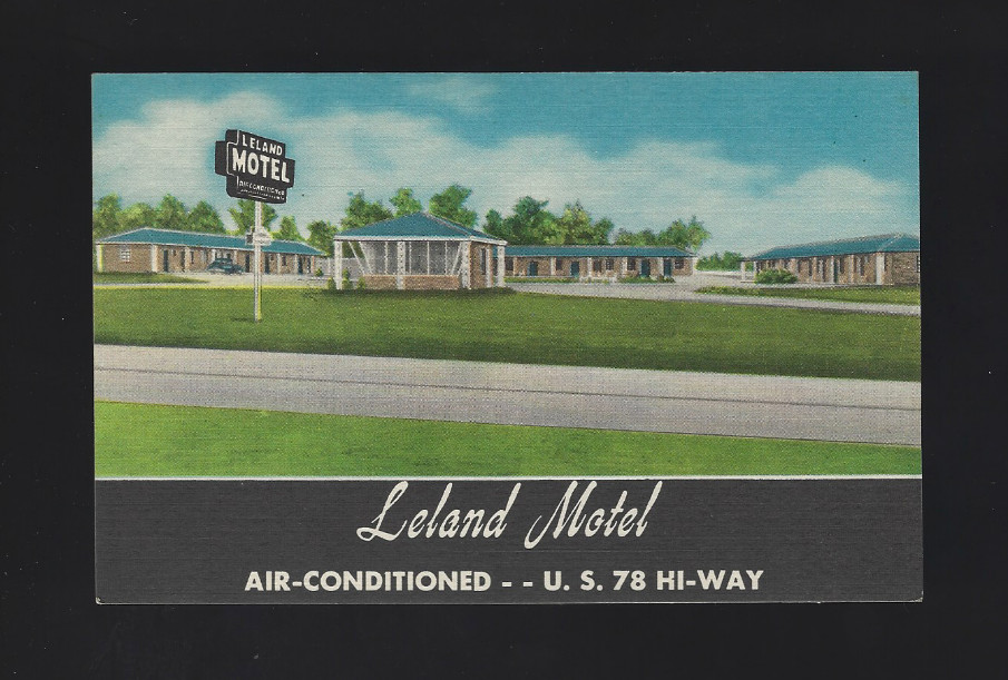Vintage Leland Motel Austell Georgia West of Atlanta Linen Postcard Unposted