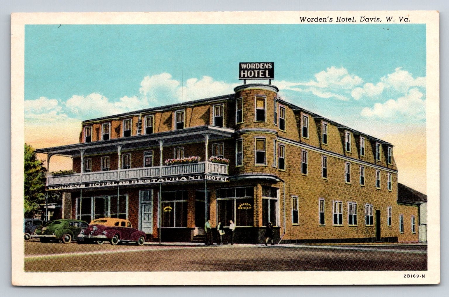 Vintage Worden’s Hotel Davis WV Postcard – Curteich C.T. American Art